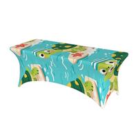 LMNGH Cute Turtle Decorative Tablecloth Protector for Wedding, Banquet & Parties6FT Spandex Rectangle Tablecloths, Stretch Washable Table Cloth Wrinkle Free Patio Table Cover