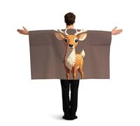 LMNGH Deer Flag Cape with Sleeves for Adults, Wearable Flag Cloak Lightweight Body Flag Cloak Outfits Costume Accessories for Party Favors Celebrations