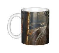 LMNGH Deer Hunting Season Ceramic Coffee Mug 11oz Novelty Tea Cup With Handle Coffee Cup For Men Women Office Work