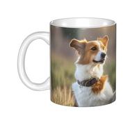 LMNGH Dog Catching Pheasant Ceramic Coffee Mug 11oz Novelty Tea Cup With Handle Coffee Cup For Men Women Office Work