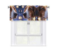 LMNGH Dog Star Curtain Valance for Windows,Kitchen Window Curtains Blackout Drapes Window Treatments Decorative Rod Pocket Short Curtain for Living Room Bedroom,54" W x 18" L