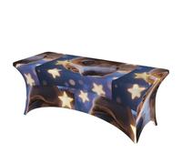 LMNGH Dog Star Decorative Tablecloth Protector for Wedding, Banquet & Parties6FT Spandex Rectangle Tablecloths, Stretch Washable Table Cloth Wrinkle Free Patio Table Cover