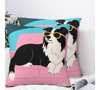 LMNGH Dogs Funny Pets Plush Throw Pillow Covers 24"X24",Soft Cozy Couch Cushion Covers Decorative Pillow Cases for Holiday Home Bedroom Sofa Decors