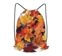 LMNGH Drawstring Backpack Woemn Men Sports Gym Sack Lightweight Drawstring Bags Autumn Leaves Cinch Bag Sackpack For Work Swim Travel