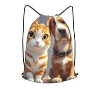 LMNGH Drawstring Backpack Woemn Men Sports Gym Sack Lightweight Drawstring Bags Cats And Dogs Cinch Bag Sackpack For Work Swim Travel