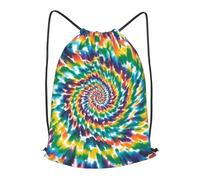 LMNGH Drawstring Backpack Woemn Men Sports Gym Sack Lightweight Drawstring Bags Colorful Spiral Tie Dye Cinch Bag Sackpack For Work Swim Travel