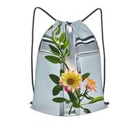 LMNGH Drawstring Backpack Woemn Men Sports Gym Sack Lightweight Drawstring Bags Flower Branches On The Cross Cinch Bag Sackpack For Work Swim Travel