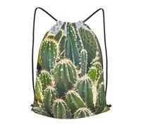 LMNGH Drawstring Backpack Woemn Men Sports Gym Sack Lightweight Drawstring Bags Green Cactus Cinch Bag Sackpack For Work Swim Travel