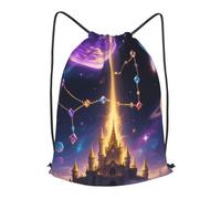 LMNGH Drawstring Backpack Woemn Men Sports Gym Sack Lightweight Drawstring Bags Magical Starry Cinch Bag Sackpack For Work Swim Travel