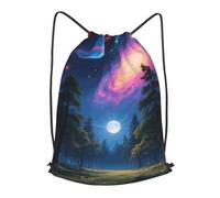 LMNGH Drawstring Backpack Woemn Men Sports Gym Sack Lightweight Drawstring Bags Nature Outer Space Galaxy Starry Night Cinch Bag Sackpack For Work Swim Travel