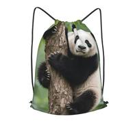 LMNGH Drawstring Backpack Woemn Men Sports Gym Sack Lightweight Drawstring Bags Panda Climbs A Tree Cinch Bag Sackpack For Work Swim Travel
