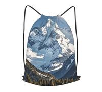 LMNGH Drawstring Backpack Woemn Men Sports Gym Sack Lightweight Drawstring Bags Spectacular Snowy Mountains Cinch Bag Sackpack For Work Swim Travel