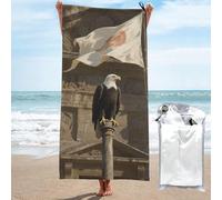 LMNGH Flag Bald Eagle Bath Towel Super Absorbent Quick Dry Bathroom Towel Sand Free Microfiber Beach Towels for Bathroom, Gym, Spa and Hotel Towel 27.5"x55"