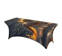 LMNGH Flame Horse Decorative Tablecloth Protector for Wedding, Banquet & Parties6FT Spandex Rectangle Tablecloths, Stretch Washable Table Cloth Wrinkle Free Patio Table Cover