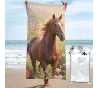 LMNGH Floral Horse Bath Towel Super Absorbent Quick Dry Bathroom Towel Sand Free Microfiber Beach Towels for Bathroom, Gym, Spa and Hotel Towel 27.5"x55"