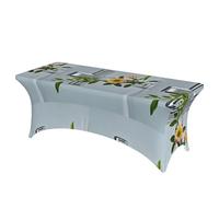 LMNGH Flower Branches on the Cross Decorative Tablecloth Protector for Wedding, Banquet & Parties6FT Spandex Rectangle Tablecloths, Stretch Washable Table Cloth Wrinkle Free Patio Table Cover