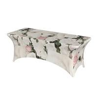 LMNGH Flower Dog Decorative Tablecloth Protector for Wedding, Banquet & Parties6FT Spandex Rectangle Tablecloths, Stretch Washable Table Cloth Wrinkle Free Patio Table Cover