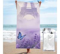 LMNGH Flower Eiffel Tower Bath Towel Super Absorbent Quick Dry Bathroom Towel Sand Free Microfiber Beach Towels for Bathroom, Gym, Spa and Hotel Towel 27.5"x55"