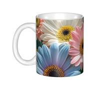 LMNGH Flowers As Background Ceramic Coffee Mug 11oz Novelty Tea Cup With Handle Coffee Cup For Men Women Office Work