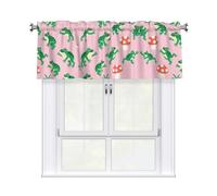 LMNGH Frog and Mushroom Curtain Valance for Windows,Kitchen Window Curtains Blackout Drapes Window Treatments Decorative Rod Pocket Short Curtain for Living Room Bedroom,54" W x 18" L