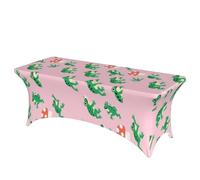 LMNGH Frog and Mushroom Decorative Tablecloth Protector for Wedding, Banquet & Parties6FT Spandex Rectangle Tablecloths, Stretch Washable Table Cloth Wrinkle Free Patio Table Cover