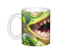LMNGH Frog With Mouth Open Cartoon Ceramic Coffee Mug 11oz Novelty Tea Cup With Handle Coffee Cup For Men Women Office Work