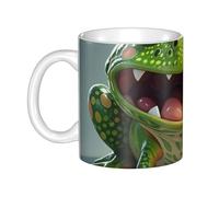 LMNGH Frog With Mouth Open Ceramic Coffee Mug 11oz Novelty Tea Cup With Handle Coffee Cup For Men Women Office Work