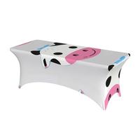 LMNGH Funny Cow Decorative Tablecloth Protector for Wedding, Banquet & Parties6FT Spandex Rectangle Tablecloths, Stretch Washable Table Cloth Wrinkle Free Patio Table Cover