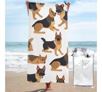 LMNGH German Shepherd Bath Towel Super Absorbent Quick Dry Bathroom Towel Sand Free Microfiber Beach Towels for Bathroom, Gym, Spa and Hotel Towel 27.5"x55"