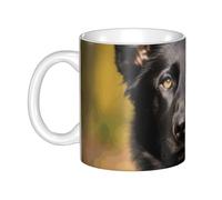LMNGH German Shepherd Dog Ceramic Coffee Mug 11oz Novelty Tea Cup With Handle Coffee Cup For Men Women Office Work