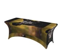 LMNGH German Shepherd Dog Decorative Tablecloth Protector for Wedding, Banquet & Parties6FT Spandex Rectangle Tablecloths, Stretch Washable Table Cloth Wrinkle Free Patio Table Cover