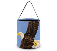 LMNGH Gift Bags with Handle Tote Candy Bags Portable Gift Bucket Beautifully 3D Bald Eagle Flying Printed Candy Bag Candy Basket Tote