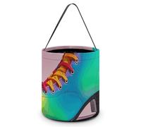 LMNGH Gift Bags with Handle Tote Candy Bags Portable Gift Bucket Beautifully Colorful Roller Skates Printed Candy Bag Candy Basket Tote