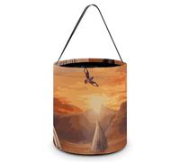 LMNGH Gift Bags with Handle Tote Candy Bags Portable Gift Bucket Beautifully Native American Tribes Printed Candy Bag Candy Basket Tote