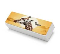 LMNGH Glasses Case Hard Shell Eyeglasses Case Yellow Honey Sunglasses Case Clamshell Eyeglass Case Glasses Holder for Work, Giraffe and Sunflower, One size
