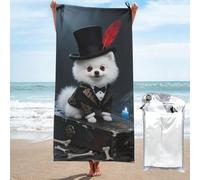 LMNGH Gothic hat-Wearing Dog Bath Towel Super Absorbent Quick Dry Bathroom Towel Sand Free Microfiber Beach Towels for Bathroom, Gym, Spa and Hotel Towel 27.5"x55"