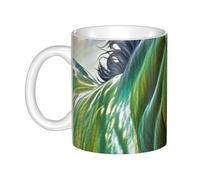 LMNGH Green Horse Ceramic Coffee Mug 11oz Novelty Tea Cup With Handle Coffee Cup For Men Women Office Work