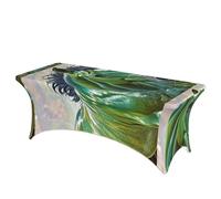 LMNGH Green Horse Decorative Tablecloth Protector for Wedding, Banquet & Parties6FT Spandex Rectangle Tablecloths, Stretch Washable Table Cloth Wrinkle Free Patio Table Cover