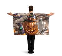 LMNGH Halloween witch hat Flag Cape with Sleeves for Adults, Wearable Flag Cloak Lightweight Body Flag Cloak Outfits Costume Accessories for Party Favors Celebrations