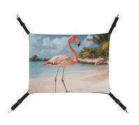 LMNGH Hanging Cat Hammock Cat Breathable Hammock Resting Sleepy Pad Cats Adjustable Beach Flamingo Printed Cat Bed Pet Hammock
