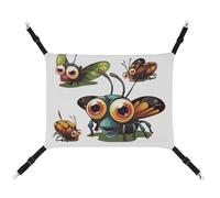 LMNGH Hanging Cat Hammock Cat Breathable Hammock Resting Sleepy Pad Cats Adjustable Cartoon Insect Printed Cat Bed Pet Hammock