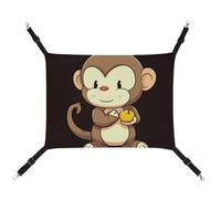 LMNGH Hanging Cat Hammock Cat Breathable Hammock Resting Sleepy Pad Cats Adjustable Cartoon Monkey Holding Fruit Printed Cat Bed Pet Hammock