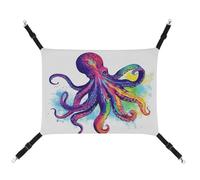 LMNGH Hanging Cat Hammock Cat Breathable Hammock Resting Sleepy Pad Cats Adjustable Colorful Octopus Printed Cat Bed Pet Hammock