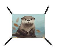 LMNGH Hanging Cat Hammock Cat Breathable Hammock Resting Sleepy Pad Cats Adjustable Cute Otter Printed Cat Bed Pet Hammock