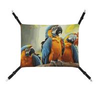 LMNGH Hanging Cat Hammock Cat Breathable Hammock Resting Sleepy Pad Cats Adjustable Cute Parrots Printed Cat Bed Pet Hammock