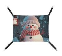 LMNGH Hanging Cat Hammock Cat Breathable Hammock Resting Sleepy Pad Cats Adjustable Cute Snowman Printed Cat Bed Pet Hammock