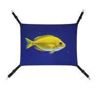 LMNGH Hanging Cat Hammock Cat Breathable Hammock Resting Sleepy Pad Cats Adjustable Fly Yellow Fish Printed Cat Bed Pet Hammock