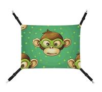 LMNGH Hanging Cat Hammock Cat Breathable Hammock Resting Sleepy Pad Cats Adjustable Green Monkey Printed Cat Bed Pet Hammock
