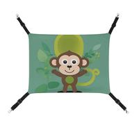 LMNGH Hanging Cat Hammock Cat Breathable Hammock Resting Sleepy Pad Cats Adjustable Green Monkey Printed Cat Bed Pet Hammock