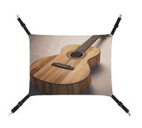 LMNGH Hanging Cat Hammock Cat Breathable Hammock Resting Sleepy Pad Cats Adjustable Guitar Wooden Printed Cat Bed Pet Hammock